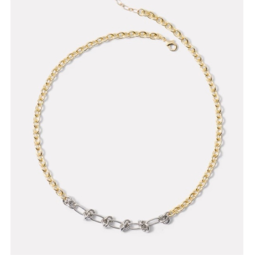 Evereve Elena Gold And Silver Two-Tone Necklace